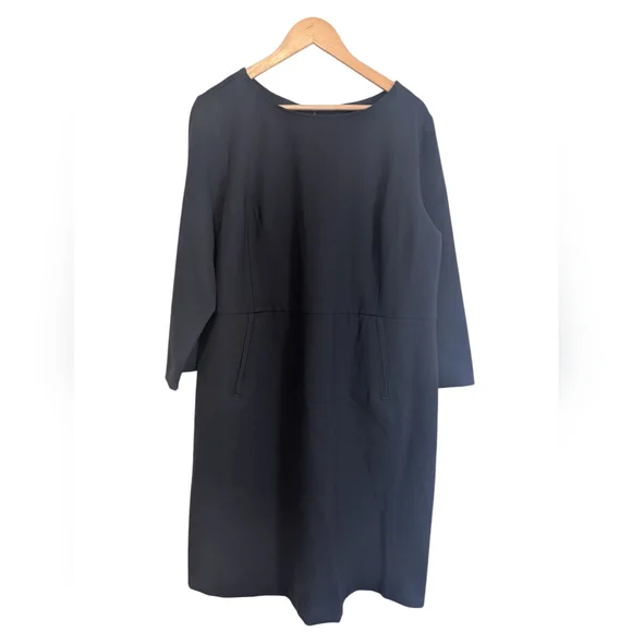 SPANX perfect aline 3/4 sleeve navy zip dress NWOT - Picture 1 of 11